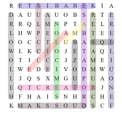 Solution mots mêlés